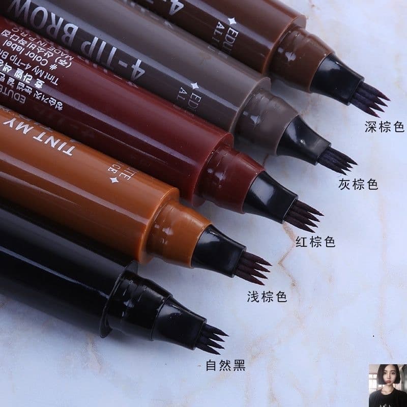 Su Anke and Li Jieyou Brand Four-Pronged Eyebrow Pencil with Clear Roots, Liquid Eyebrow Pencil, Claw Eyebrow Pencil, Waterproof and Sweat-Proof
