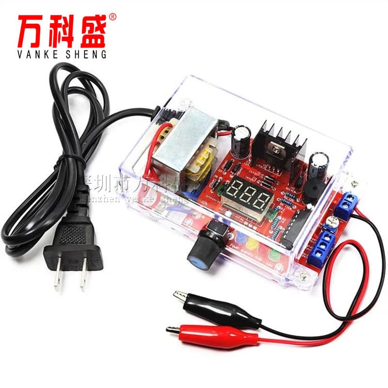 LM317 Adjustable Regulated Power Supply DIY Kit Electronic Circuit Board Soldering Components with Enclosure