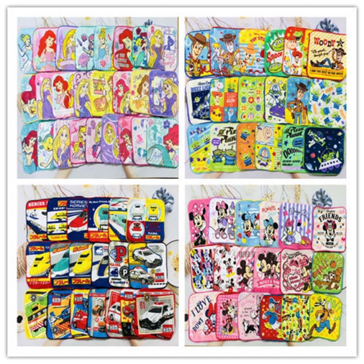 15*15 Cartoon Cotton Small Towel Toy Princess Paw Print Hand Towel Kindergarten Square Towel Event Gift