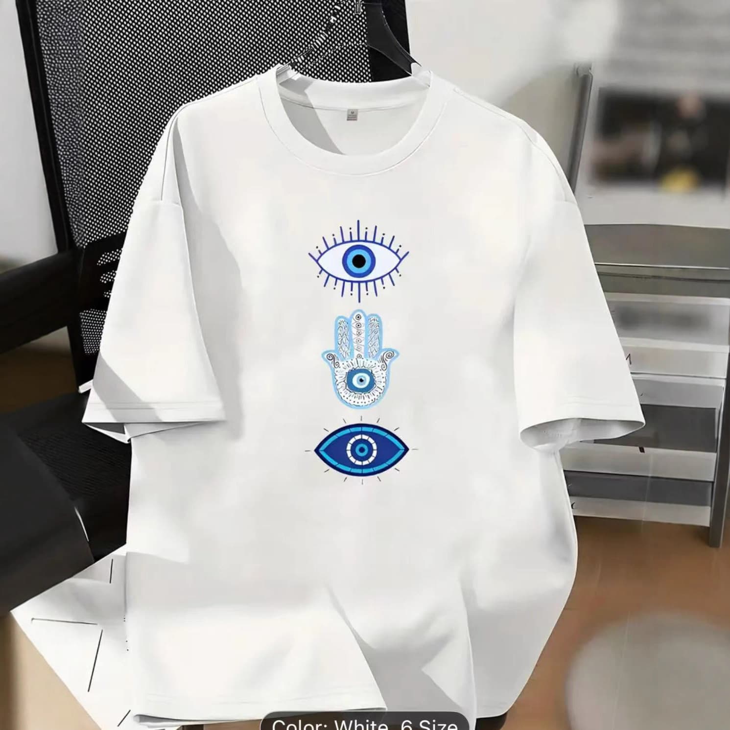 New Cross-Border Women's Evil Eye Protection T-Shirt