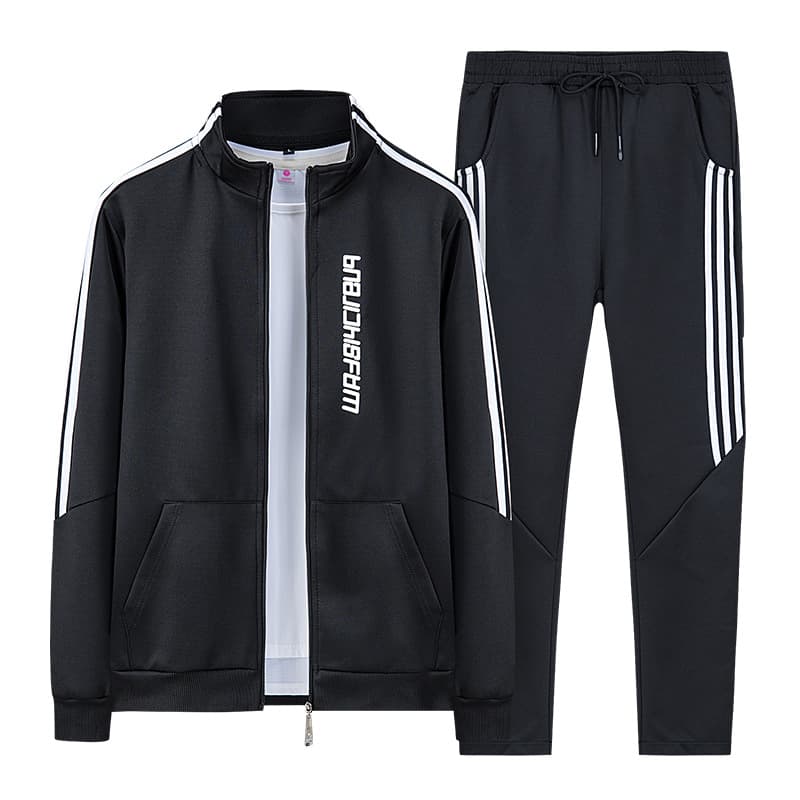 Cross-border Trade Men's Sportswear Set Spring/Autumn Three-Stripe Men's Casual Running Sportswear