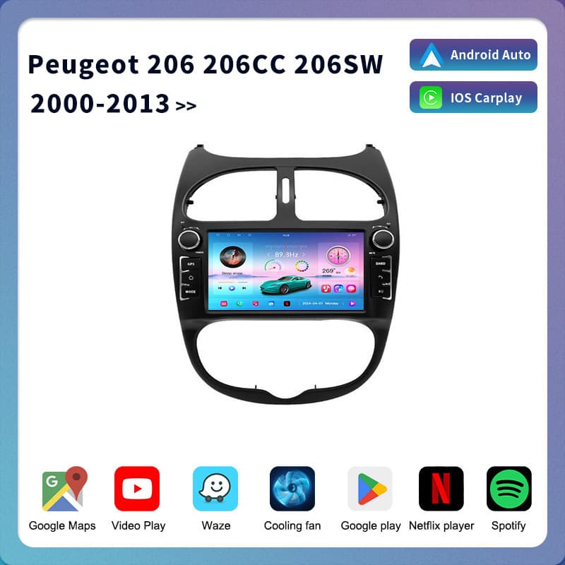For Peugeot 206 Car Radio Multimedia GPS Navigation
