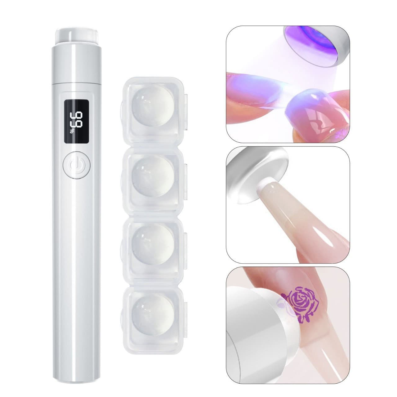 Handheld Portable Nail Silicone Linear Lamp Holder 360-Degree Rotating Multi-Function Stand for Press-On Nails Curing Lamp