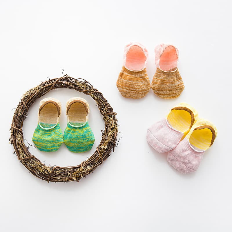 C320 Children's Socks Wholesale Spring Summer Fashionable Yellow Rice Low-Cut Socks Cute Cotton Invisible Socks for Boys and Girls