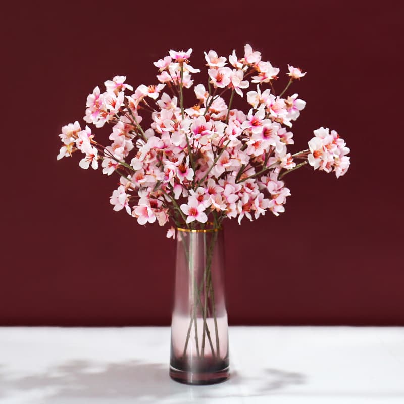 Simulated peach blossom branches, simulated flower branches, silk cloth, fake artificial peach blossom tree, decorative flowers, home furnishings, simulated peach blossom tree