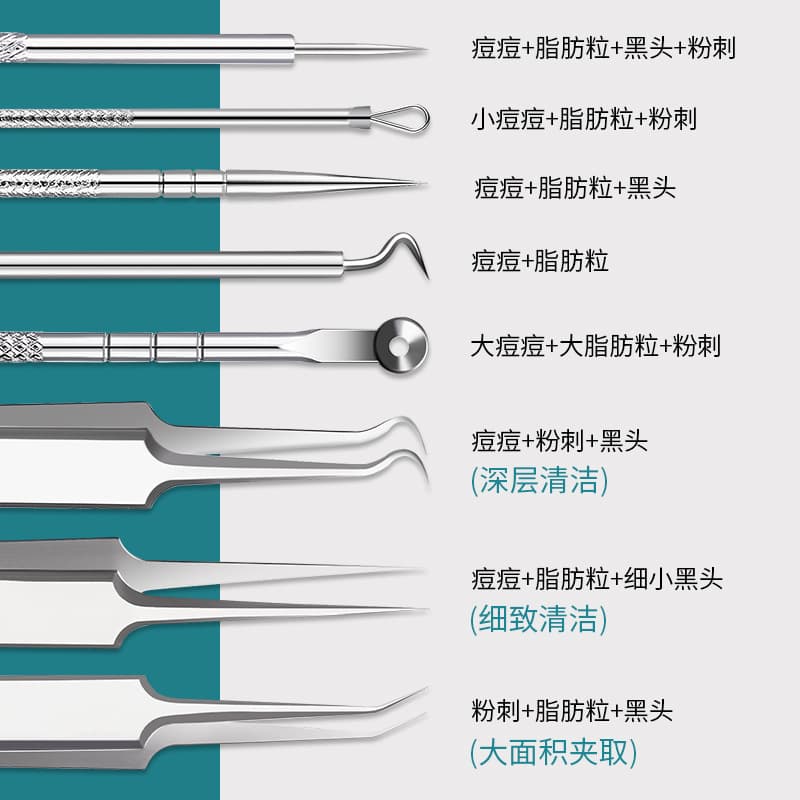 Ultra-Fine Super-Sharp Blackhead Removal Tool Kit Beauty Skin Care Acne Pimple Extractor Stainless Steel Facial Tool Set