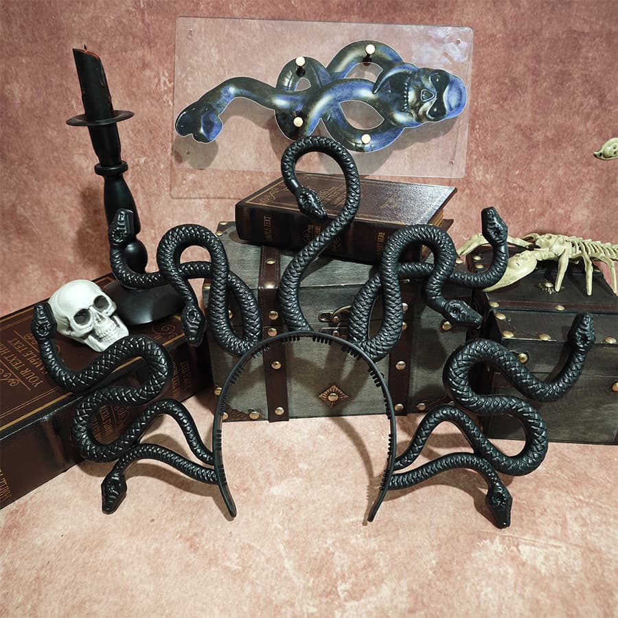 Halloween headband Medusa Greek mythology hair accessory masquerade performance decoration prop headband snake head buckle