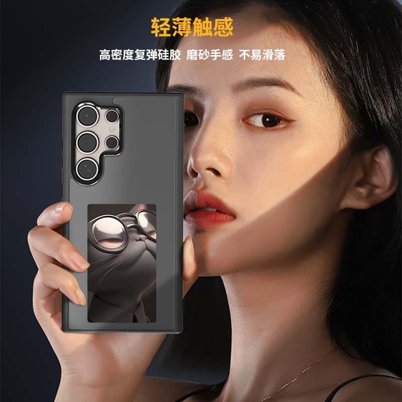 New Cross-Border Samsung S24U/S23U Four-Color Screen Projection Passive NFC Ink Screen Phone Case Compatible with Samsung Apple