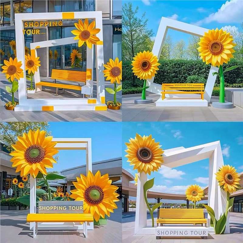 Outdoor Instagram-Worthy Photo Glass Fiber Cloud Swing Seat Sculpture Cello Heart LOVE Decorative Ornament
