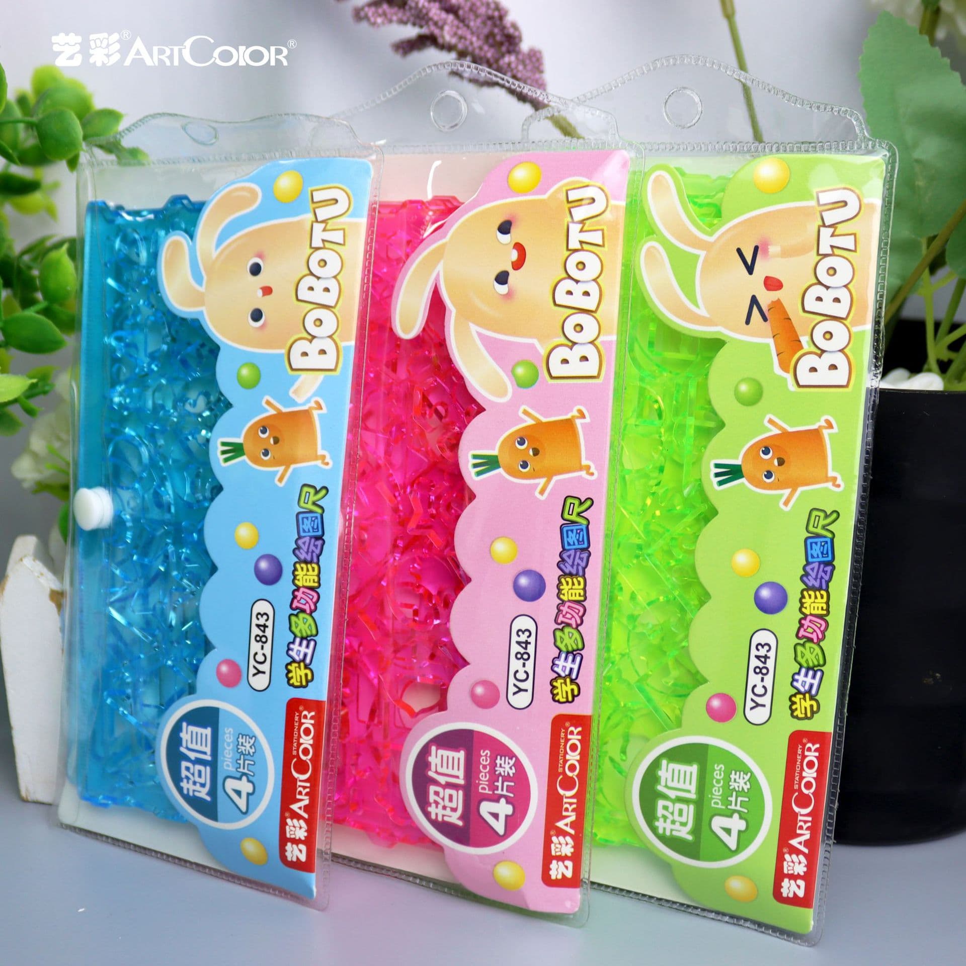Wholesale Multifunctional Drawing Ruler Set, Cute Cartoon Drawing Template, Educational Creative Student Drawing Tool