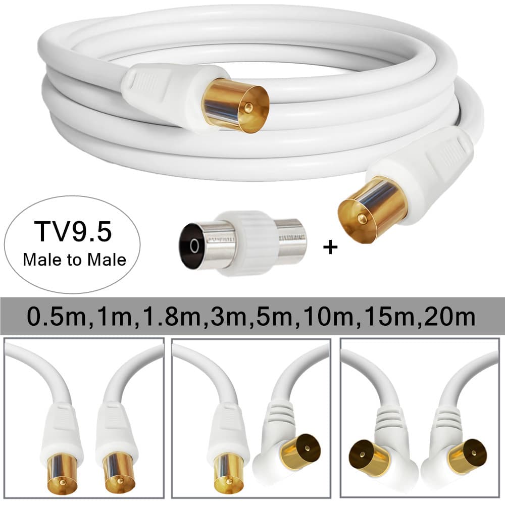 Coaxial TV9.5 Male-to-Male Cable Closed Circuit Cable TV Signal Line RF Cable Digital Set-Top Box Connection Cable