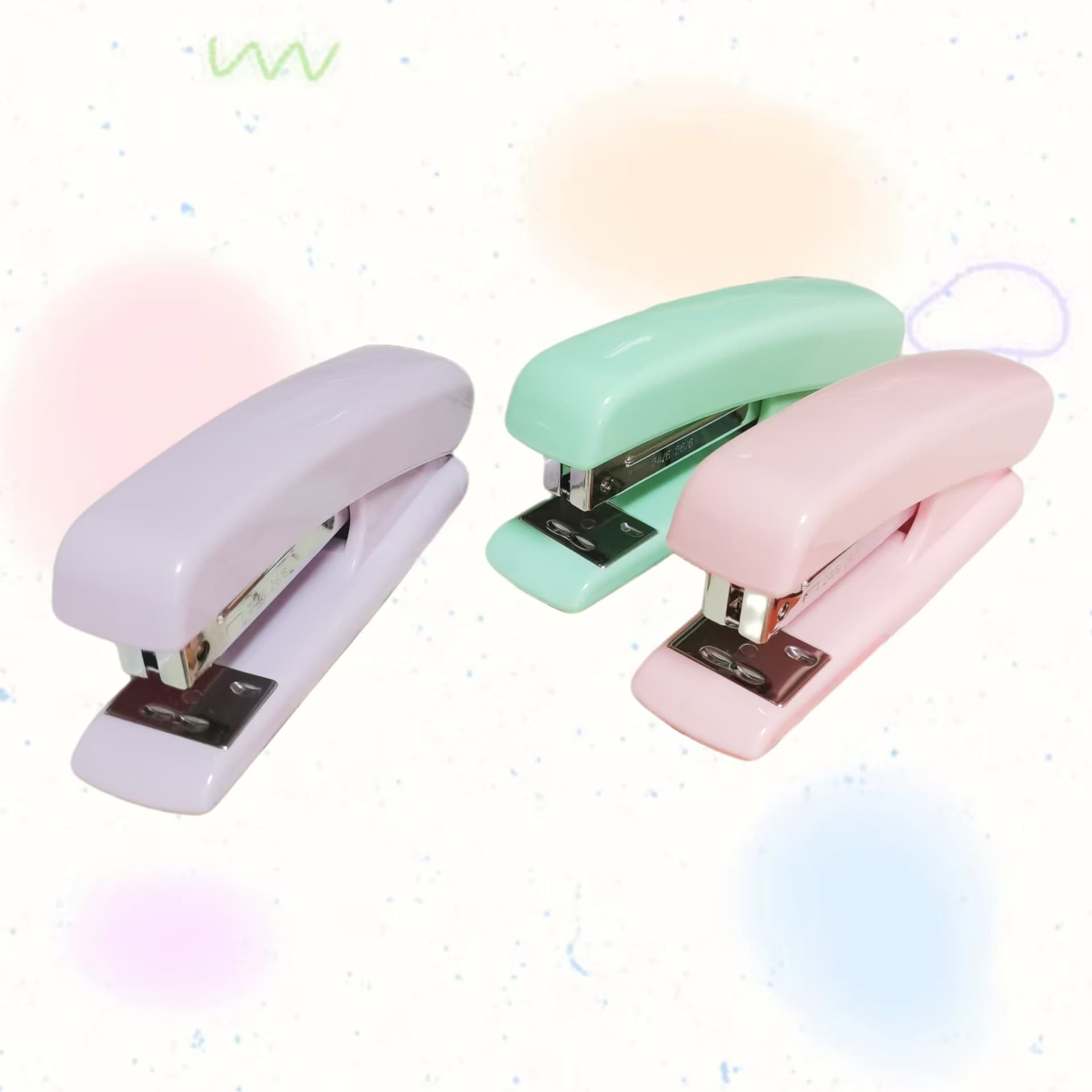 Macaron Color Office Stapler Set No.12 Cartoon Stapler Wholesale Effortless Stapling Machine Staple Combination