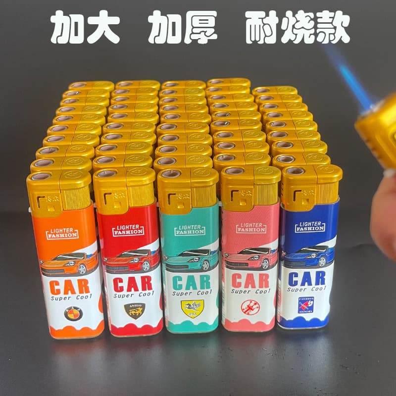 Shaodong Factory Direct Bozhong 666 Paper-Wrapped Large Blue Flame Jet Lighter Refillable Windproof Lighter