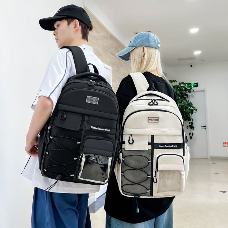 Student Backpack Korean Style Trendy Casual Outdoor Travel Bag Large Capacity Middle High School Campus Bookbag