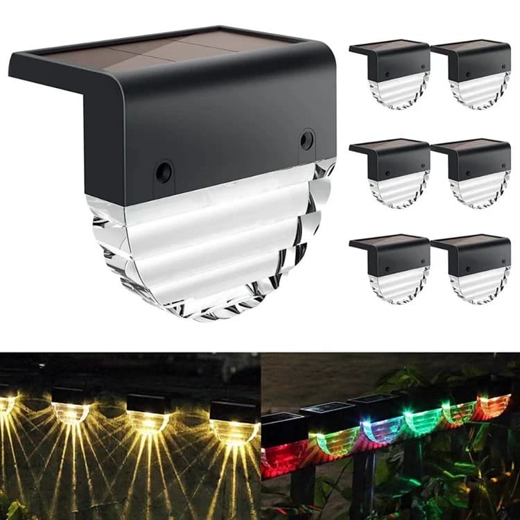 Cross-border Outdoor Solar Stair Lights Garden Courtyard Solar Step Lights Yard Staircase Wall Lights Railing Lights