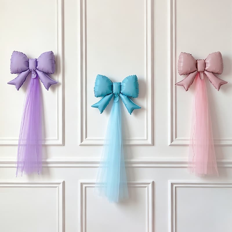 Princess style cream bow balloon mesh festival arrangement small bow birthday decoration party arrangement