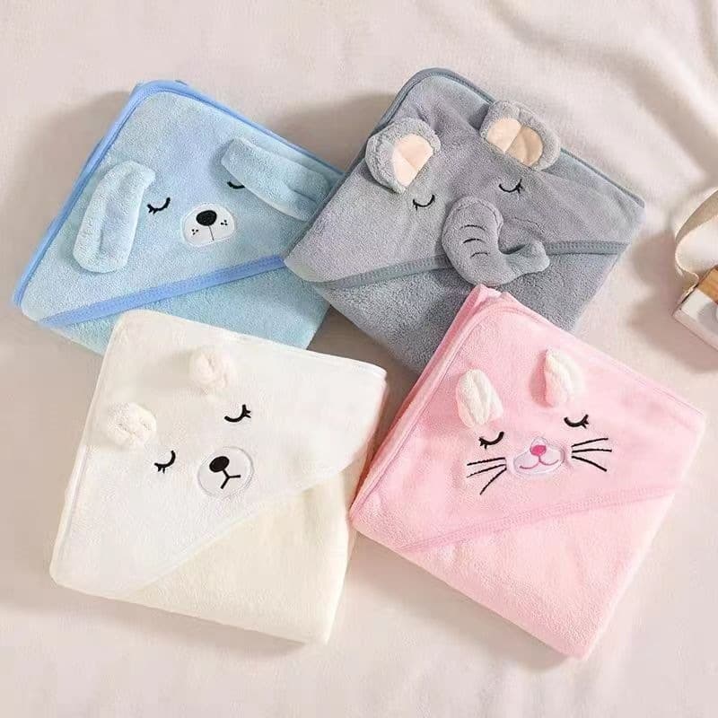 Cross-Border Newborn Children's Bath Towel Coral Velvet Thickened Children's Hooded Bathrobe Hooded Home Clothes Baby Blanket