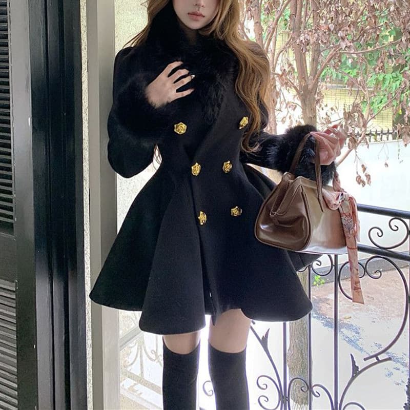 French Chic Tweed Jacket Dress for Women, Autumn Winter High-End Hepburn Waist-Nipped Short Dress