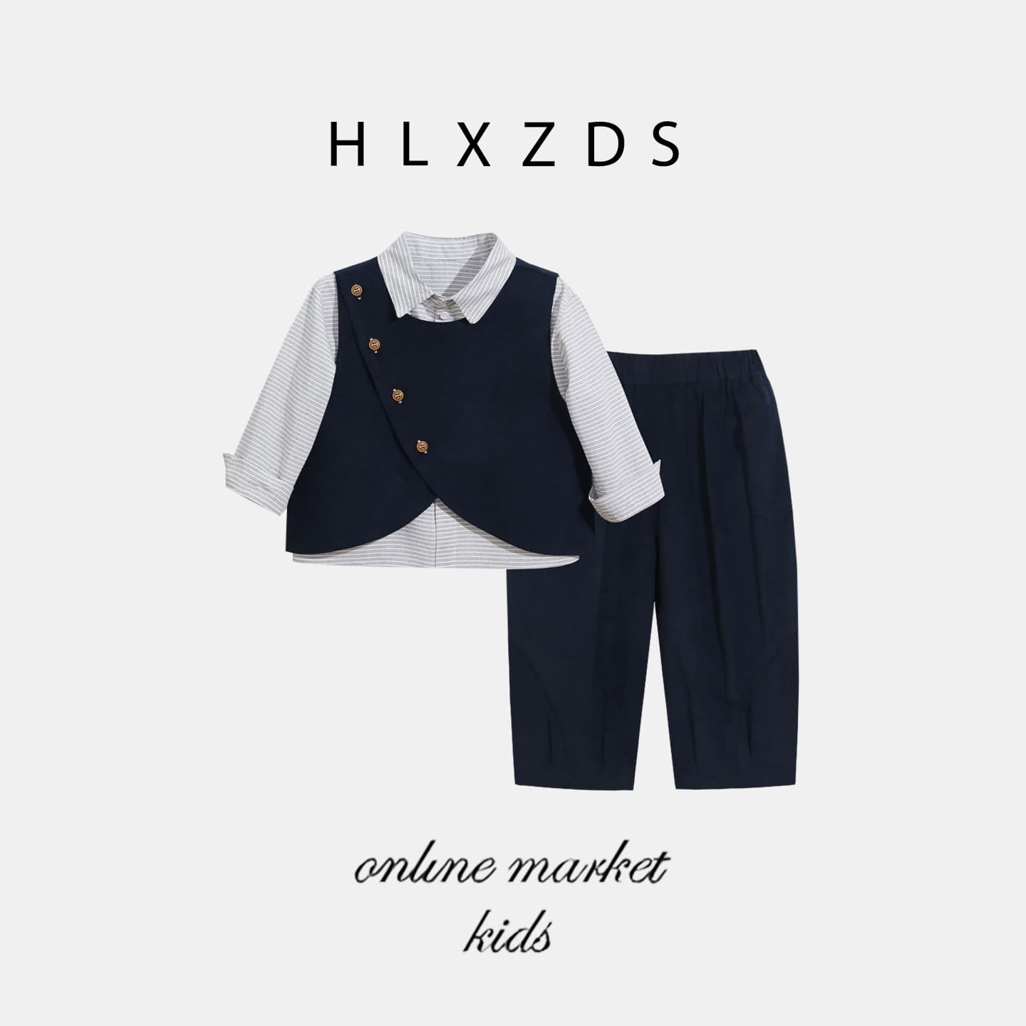 Boys' Autumn and Spring Three-Piece Set New Korean Corduroy Children's Shirt Pants Birthday Clothes for Toddlers