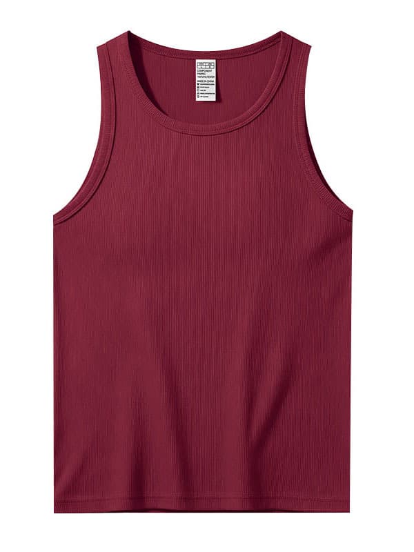 Foreign Trade Summer Men's Fitness Tank Top European and American Youth High Elasticity Quick-Dry Ribbed Sleeveless Vest Men Cross-Border Tank Top