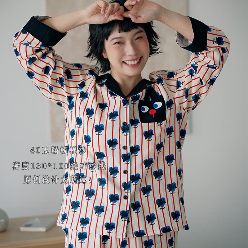 2026 New Women's Pajamas Spring/Autumn 100% Cotton Gauze Japanese Style Long Sleeve Homewear Set