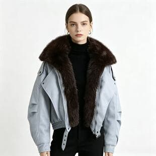 Cross Border Cotton Padded Jacket Women New Big Fur Collar Workwear 2026 Winter European American Design Thick Warm Cotton Coat
