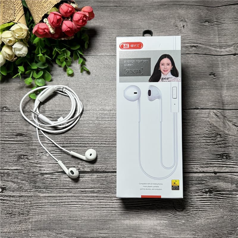 Byz Se528A Mobile Phone Earphones with Deep Bass, Microphone, and In-Line Control, Compatible with Apple and Android Phones