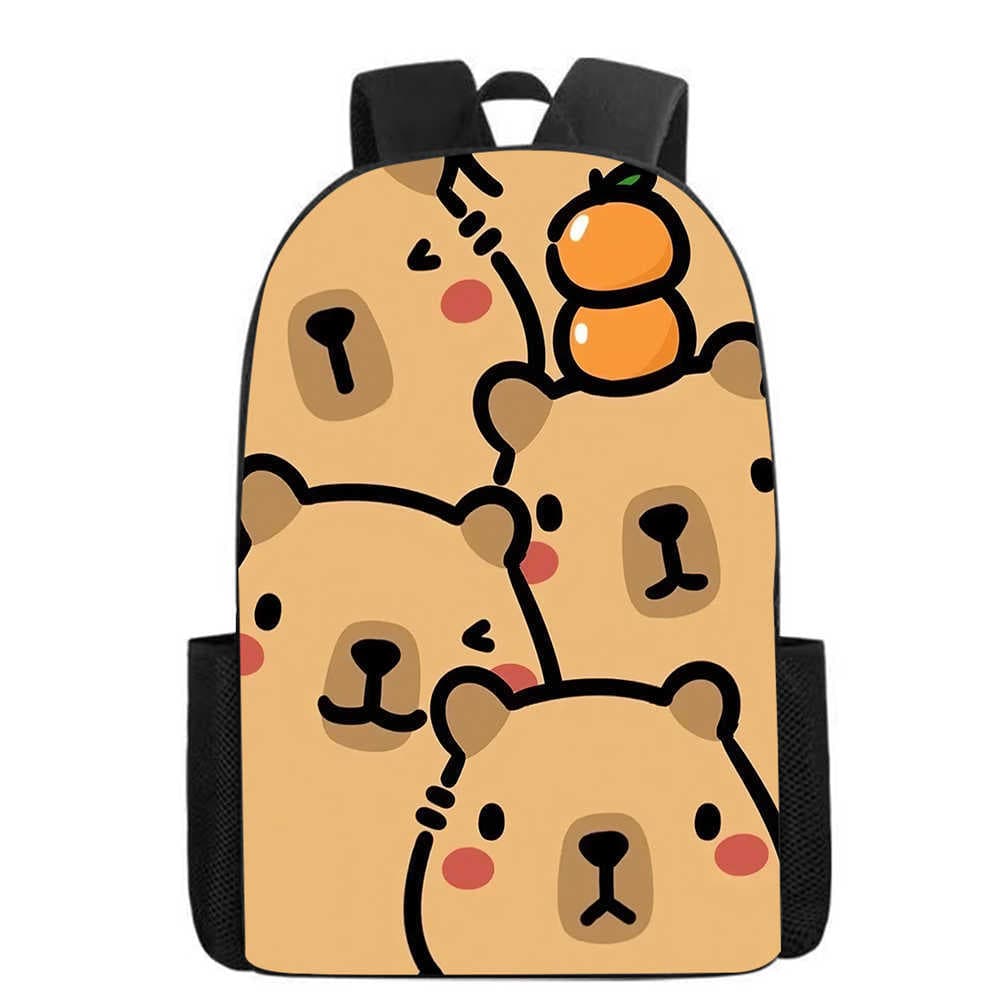 Cute Cartoon Capybara Backpack, Lightweight Large Capacity Elementary School Student Backpack, Children's Backpack for Cross-Border Supply