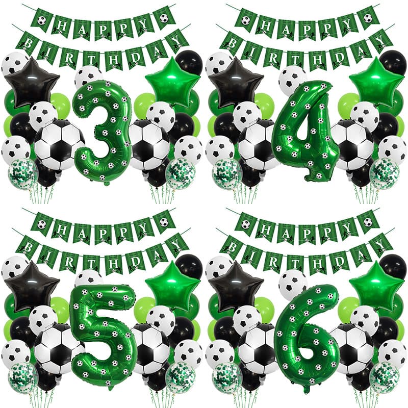 Football themed birthday balloon set Sports party banner football balloon background atmosphere layout set