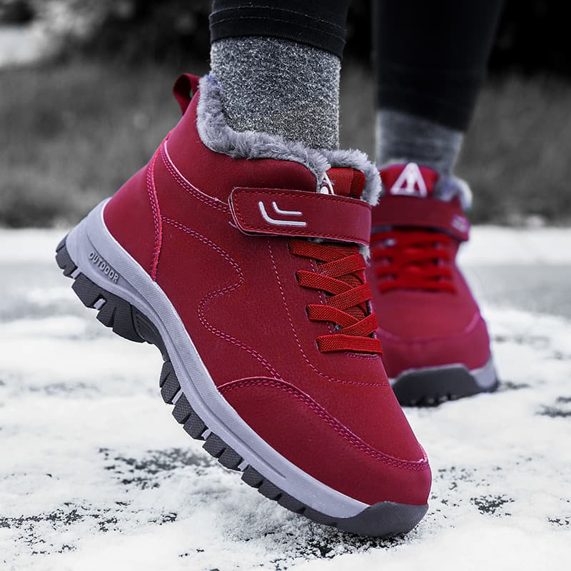Winter Cotton Shoes For Men Women Snow Boots Mid-calf Boots Thickened Fleece-lined Warm Shoes For Middle-aged Elderly
