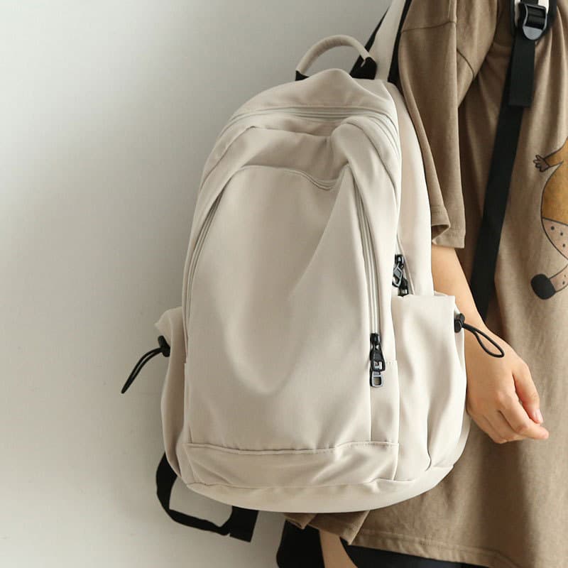 Men's Japanese-style versatile large-capacity backpack, lightweight and minimalist school bag for middle school, high school, and college students, unisex