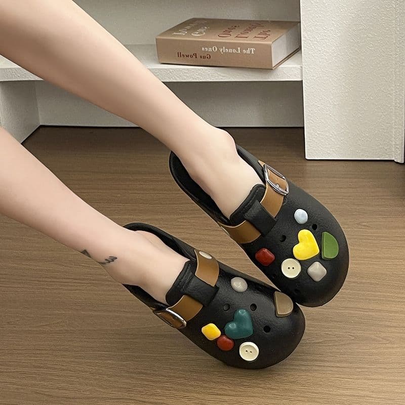Birken Clog Sandals Women 2026 New Summer Fashion Colorful Stone Outdoor Beach Thick Sole Anti-Slip Closed-Toe Slippers