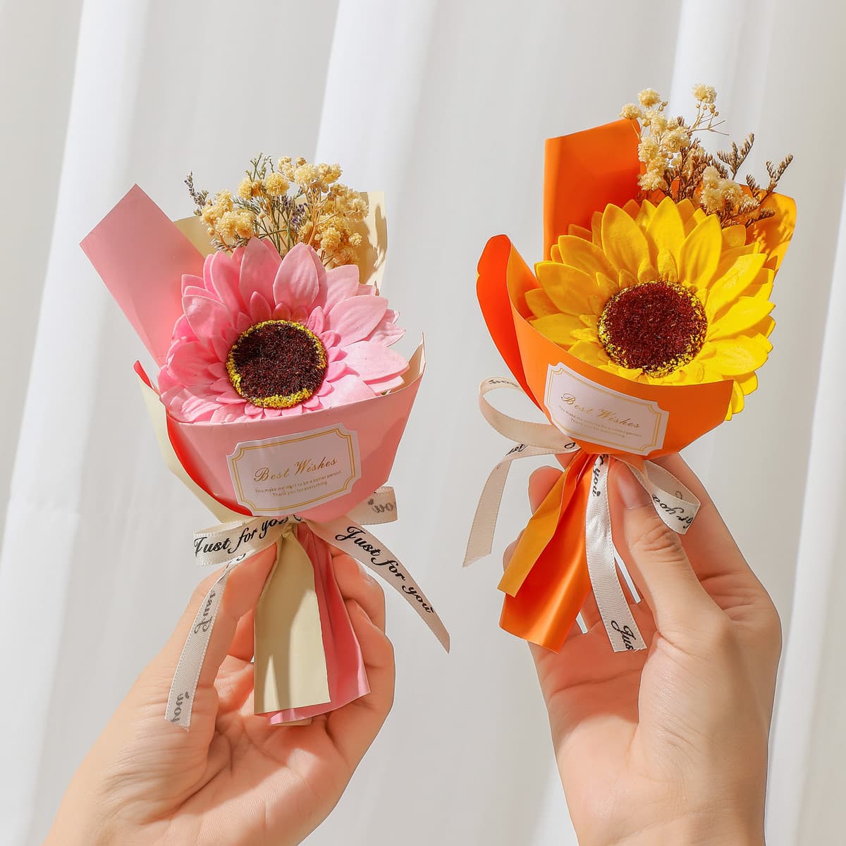Mini New Small Bouquet Soap Flower Rose Simulation Flower Graduation Sunflower Inner Gift Box Souvenir