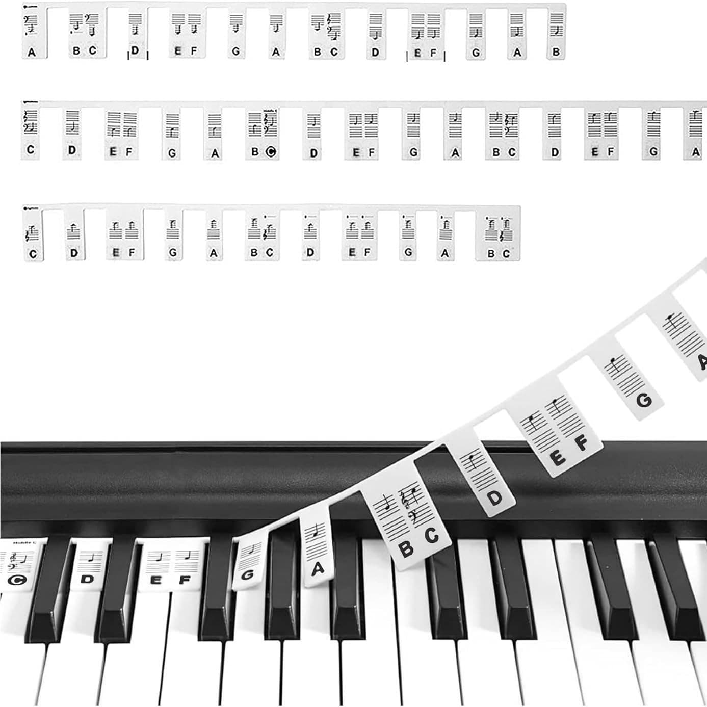 Silicone Piano Key Stickers 88 Keys Electronic Piano Keyboard Guide Rubber Sheet Music Learning Tool Piano Accessories