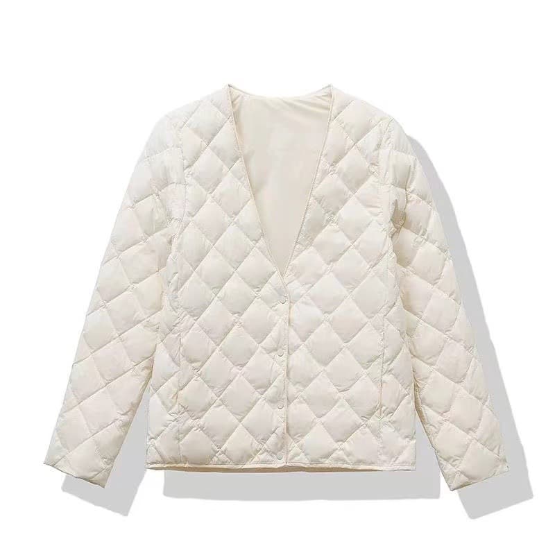 Coat Inner Wear Autumn/Winter Lightweight Down Jacket for Women, Short V-neck Inner Lining Slim Fit Warm Four-layer Construction Strictly Prevents Feather Leakage