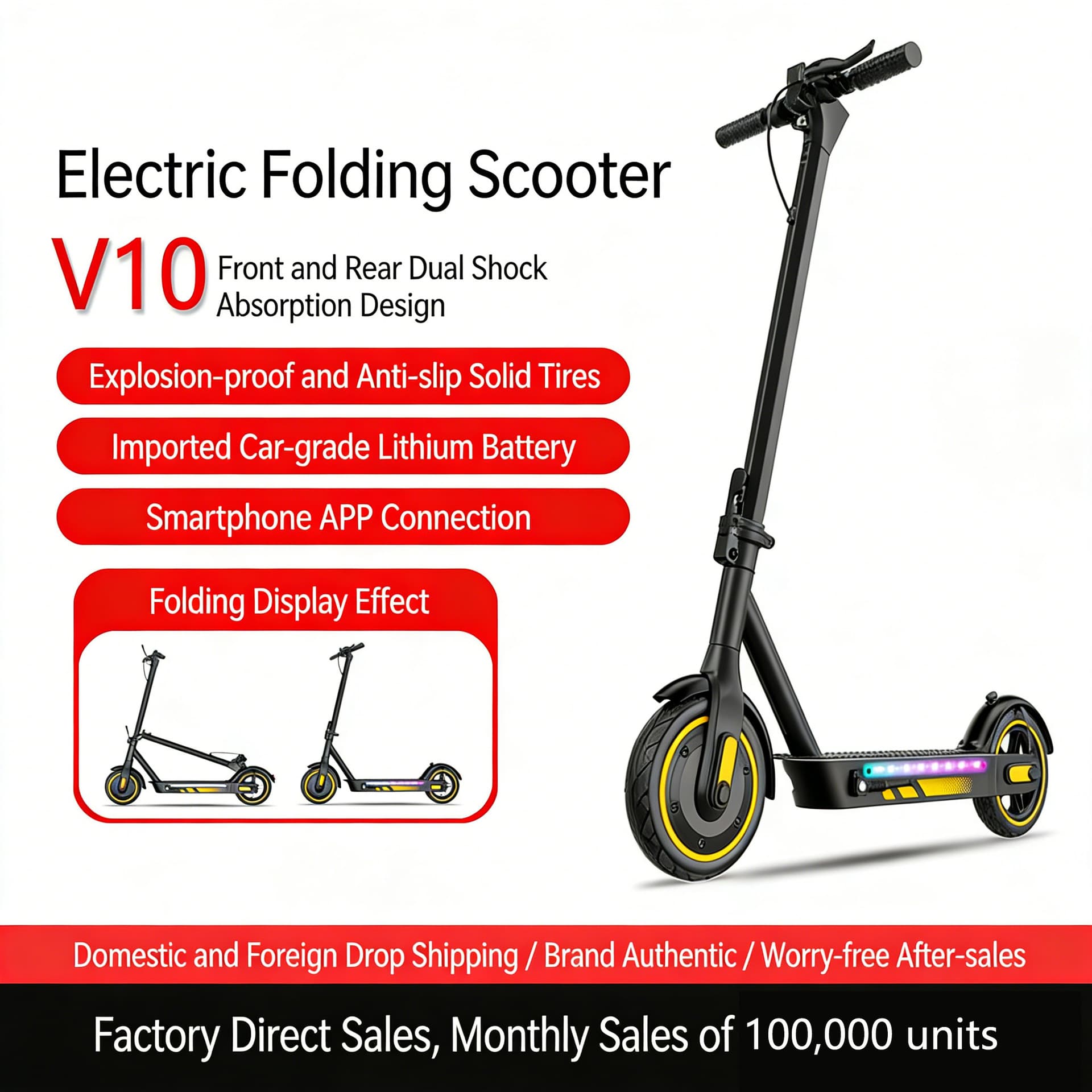 Electric Scooter Eplus Upgrade Short-Distance Portable Foldable Shock-Absorbing Two-Wheel Scooter