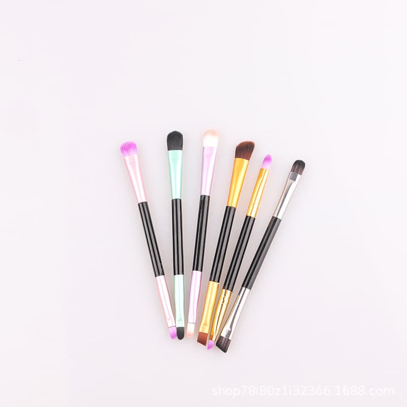 Gold Ferrule Long Eyeshadow Brush Single Double-Ended Disposable Eyeshadow Stick Portable Eyeshadow Cotton Swab Travel Set