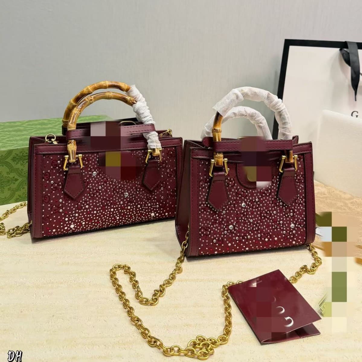 Women's 2026 New Light Luxury Vintage Single Shoulder Crossbody Handbag Bamboo Knot Tote Bag Versatile Square Bag