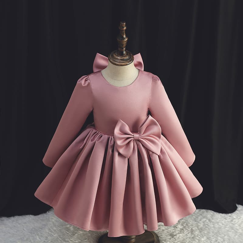 Long-Sleeve Princess Dress 2025 Spring New Baby Girl Flower Girl Wedding Birthday Children's First Birthday Dress