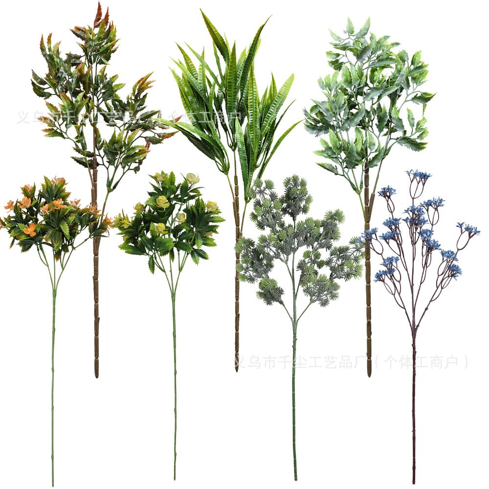 Hundreds of Single Stem Artificial Flower Combination Dandelion Eucalyptus Scallion Ball Tree Branch Arrangement Fake Flowers Factory Direct