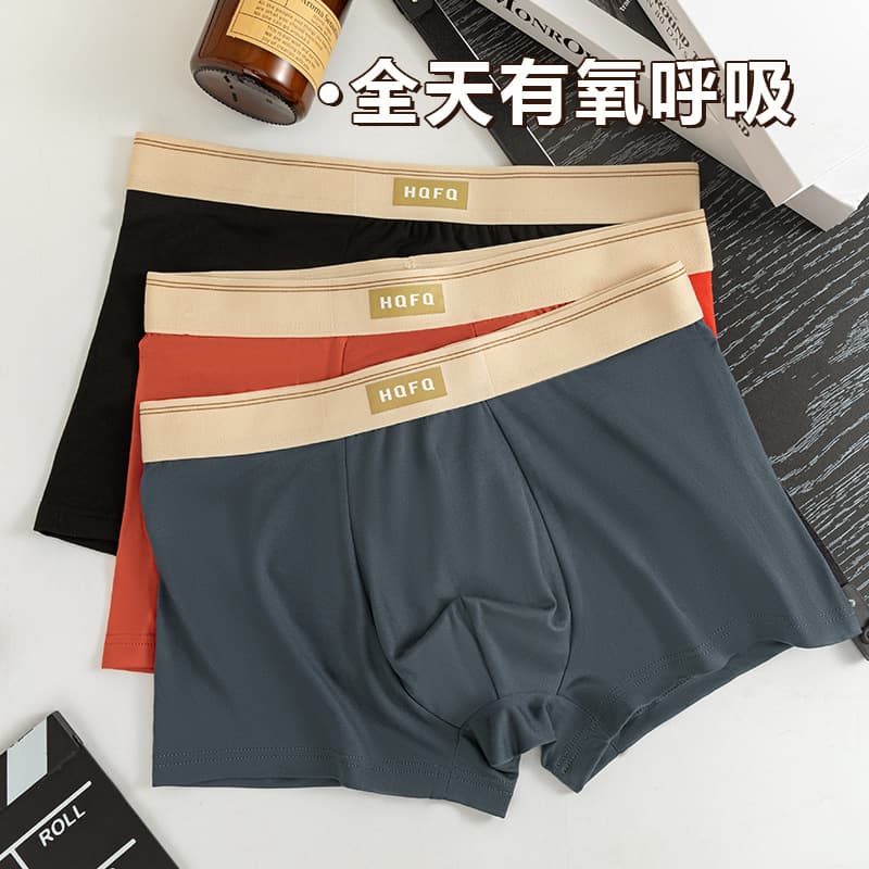 Men's Boxer Briefs Autumn Winter Breathable Comfortable Mid-Rise High Elasticity Plus Size Men's Underwear Breathable Crotch Men's Underwear Wholesale