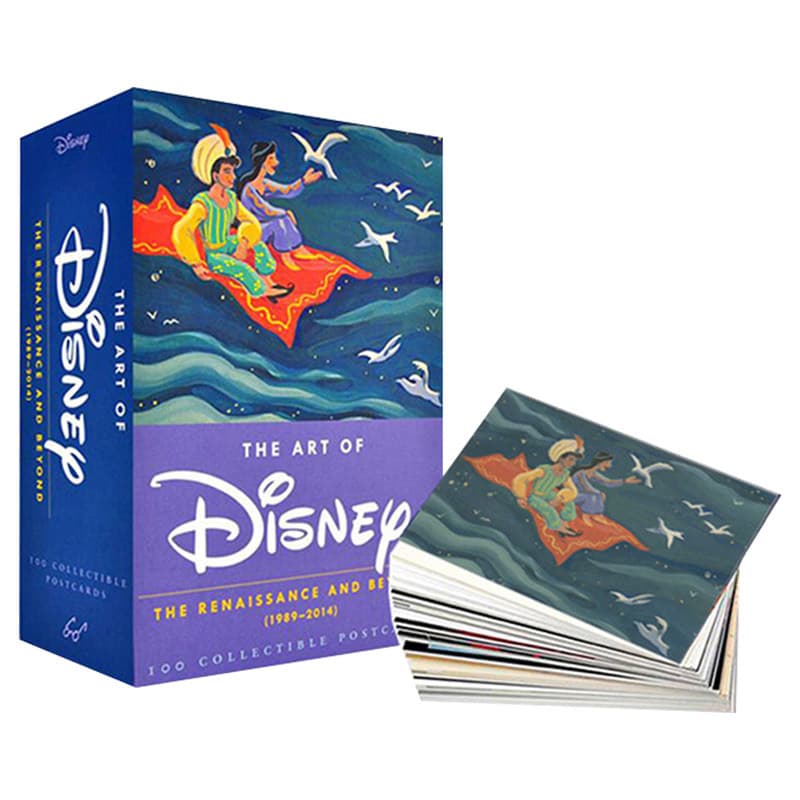 Classic Animation Postcards 100-Piece Gift Box Set, English Imported Original The Art of Disney