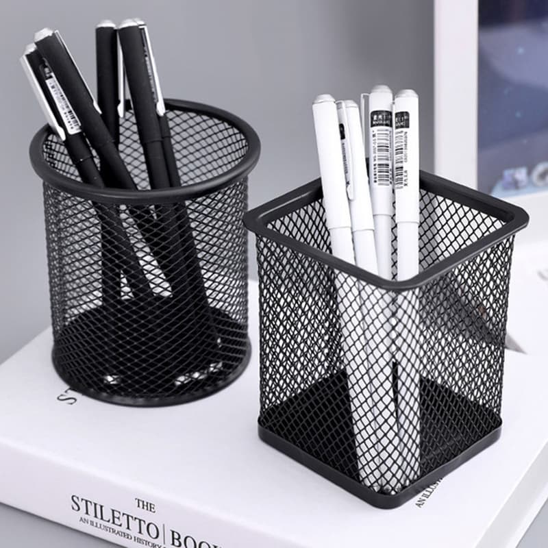 Household Creative Pen Holder Ins High-Looking Large-Capacity Desktop Storage Office Special Square Pen Holder Factory Wholesale