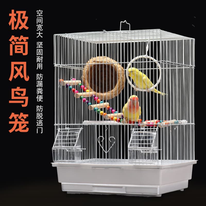 Budgie Bird Cage for Zebra Finch, Diamond Firetail, Parrotlet, Lovebird, Ornamental Iron Breeding Cage, Small Portable Travel Cage