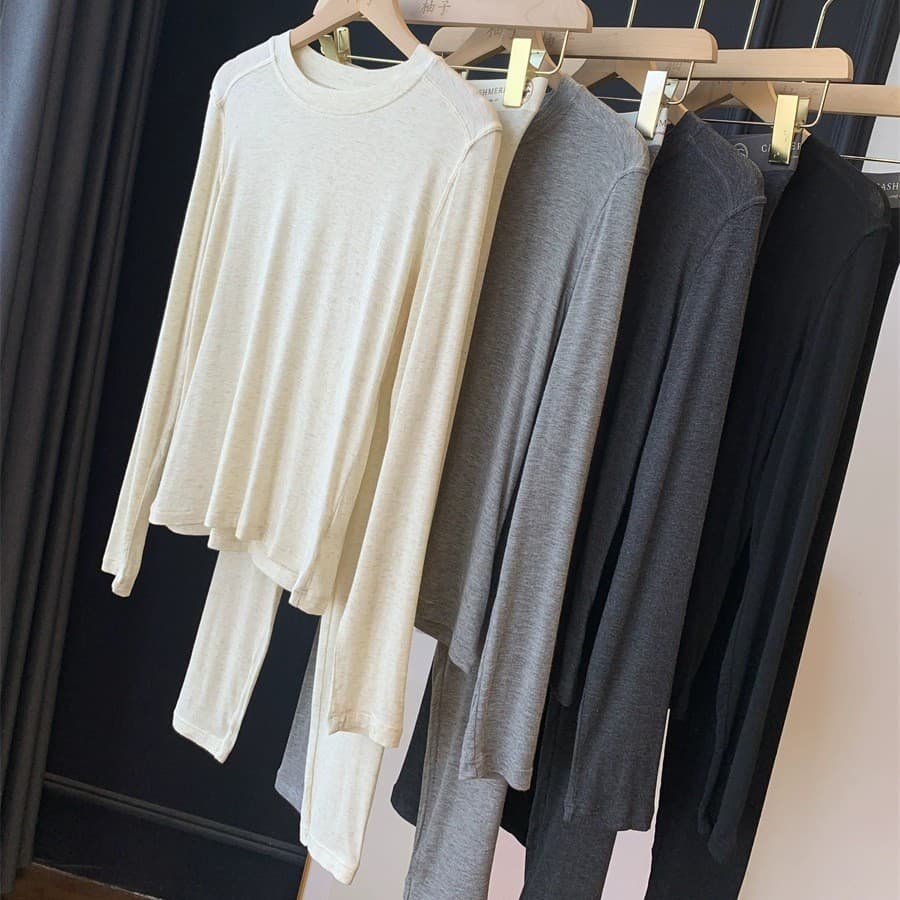 Kashmir cashmere set! Extremely soft and cozy! Warm innerwear outerwear base shirt and leggings for women 25 new