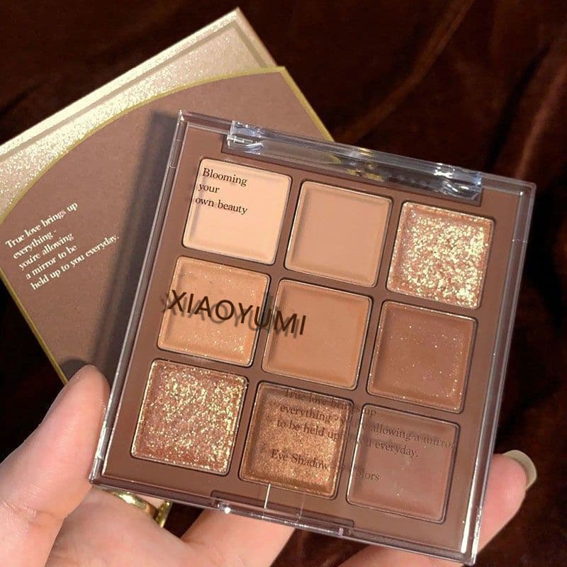 New Chocolate Nine-Color Eyeshadow Palette with Pearl and Matte Shades, Everyday Earth Tones, Niche Brand, New Matte Finish
