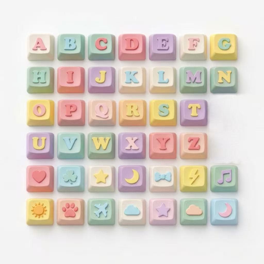 A set of keycaps 3D printed keyboard letter name decompression clicker mechanical key pendant new product