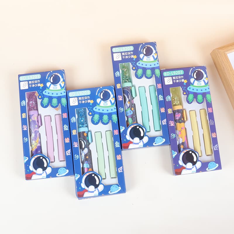 Children's Gift Box Astronaut Eraser Refillable Core Back-to-School Season Elementary School Students Extendable Business Gifts