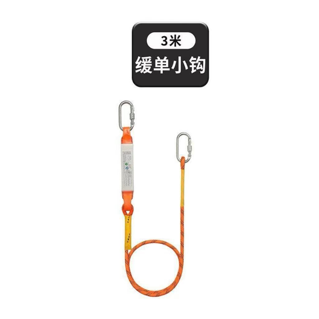 Safety Harness Lanyard, High-Altitude Work Safety Rope, Five-Point Double Large Hook with Shock Absorber, Safety Rope Connection Rope, Back Rope