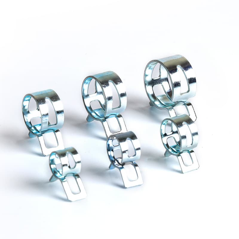 Custom Q673 Water Pipe Joint Hose Clamp, Steel Strip Elastic Pipe Clamp, Blue-White Zinc Plated Manufacturer